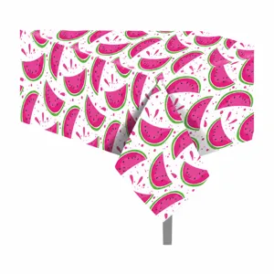 Wassermelone Muster Tischdecke PE rechteckige Tischabdeckung für Party Picknick 130x220cm