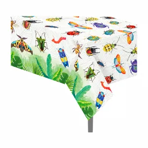 Einweg PE Tischtuch mit süßem Aquarell Insekten und Käfer Muster für Frühlingsparty 130x220cm