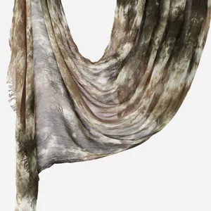 Women tie dye crinkled scarf lightweight long shawl fashion elegant drape neck wrap