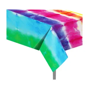Bunte Batik rechteckige Plastiktischdecke für Party und Event Dekoration Zubehör.