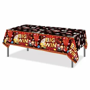 Casino theme poker tablecloth disposable party table cover 130x220cm game night decor