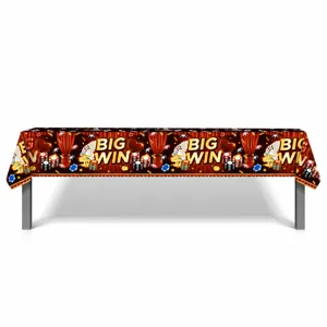 Casino poker theme party tablecloth 130x220cm disposable table cover for birthday celebration.