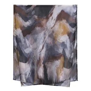 Women rayon long scarf digital print fashion ethnic shawl wide edge sun protection wrap