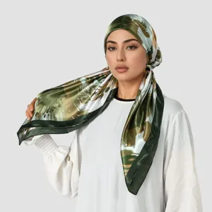 Satin printed headscarf stylish elegant casual head wrap for women fashion accessory