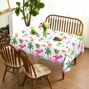 Pink dinosaur watercolor party tablecloth disposable dining table cover decor 130x220cm