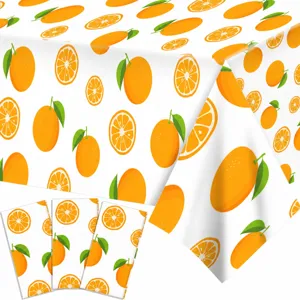 Einweg Tischdecke PE Kunststoff Orangen Frucht Druck Wasserdichte Tischabdeckung Für Party Restaurant Heimdekoration