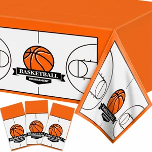 Basketball Theme Party Tablecloth Disposable Plastic Table Cover For Sports Birthday Party Table Decoration