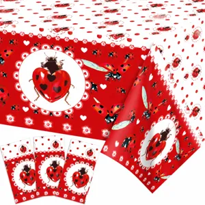 Tovaglia Usa E Getta Coccinella Copritavolo In Plastica A Pois Rossi Per Festa Di Compleanno Tema Insetti