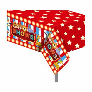 Mantel de mesa desechable circo carnaval 130x220cm animales lindos decoración fiesta