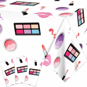 Tema Trucco Cosmetico Tovaglia in PE Monouso Impermeabile Copritavolo per Festa Forniture per Decorazione di Compleanno