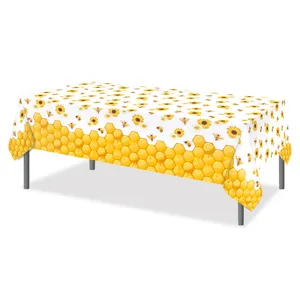 Bienen Sonnenblumen Tischtuch Einweg Plastik Tischdecke fuer Geburtstag Party Deko