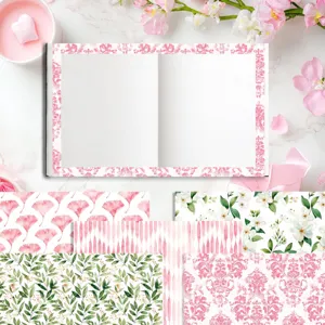 Spring flower background paper DIY material watercolor floral decorative collage background paper.