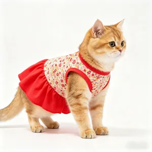 Süßes sommerliches Blumen Haustierkleid für Katzen Hunde atmungsaktive Kleidung
