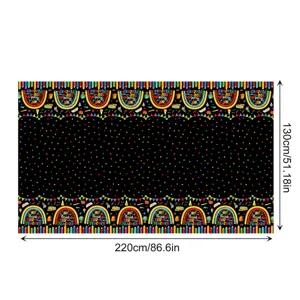 Mantel de agradecimiento para maestro 130x220cm negro arcoíris lápiz fiesta desechable