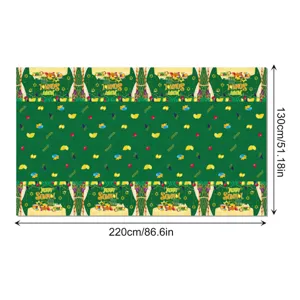 Sukkot tablecloth waterproof holiday table cover green festive party decor 130x220cm size