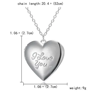 Silver heart locket pendant necklace with cross chain, elegant daily jewelry accessory.