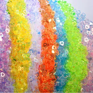 DIY glitter holographic heart sequins epoxy resin filler craft sparkling confetti decors