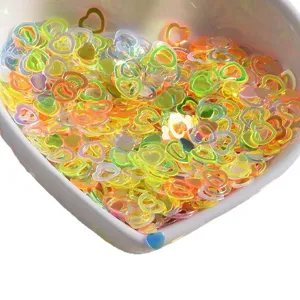 Holographic hollow heart sequins glitter for DIY resin filling craft accessories and decorations.