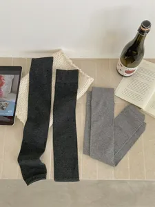 Verdikte winter katoenen overknee beenwarmers, zachte gebreide lange sokken voor koude dagen.