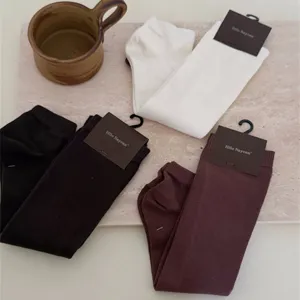 Dames Dikke Katoenen Elastische Beenwarmers Herfst Winter Warme Gebreide Lange Kuit Sokken Voor Buiten Casual Effen Kleur Zachte Beenhoezen