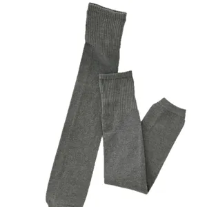 Grey knitted over-the-knee leg warmers winter warm thick long socks for women daily wear