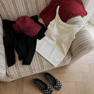 Women ribbed seamless square neck tank top warm thermal camisole basic layering top
