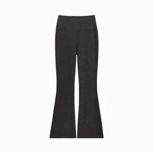 Pantalon évasé long extensible slim taille haute décontracté uni pour femme automne