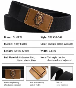 Ceinture tactique homme extérieure avec boucle tête de loup en alliage et sangle 38mm