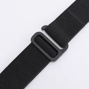 Mens nylon tactical belt with metal buckle, punch-free adjustable outdoor sport waist belt.