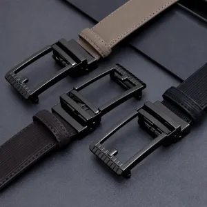 Men's Casual Leather Belt Automatic Buckle Business Versatile Waist Belt Alloy Buckle Fashion Jeans Belt