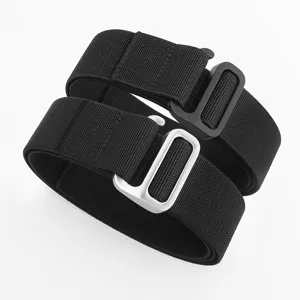Men tactical nylon elastic belt outdoor sports braided canvas trousers belt for training.