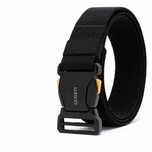 Cintura Tattica da Uomo Elastica Tessuta Sportiva All'aperto Fibbia in Lega Metallica a Sgancio Rapido Cintura Casual Versatile