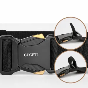 Cintura tattica elastica da uomo sportiva in nylon intrecciato con fibbia in metallo