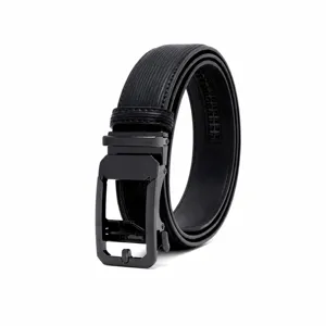 Ceinture en Cuir pour Hommes Boucle Automatique Décontractée Véritable Cuir de Vachette Ceinture d'Affaires Ceinture à Cliquet en Alliage Métallique Ceinture de Pantalon pour Hommes