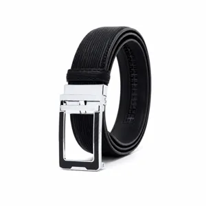 Men's Casual Business Automatic Buckle Split Leather Belt Stylish Versatile Adjustable Waist Strap Fashion Accessories