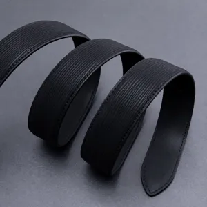 Men's genuine leather belt strap double sided cowhide business casual black waist belt