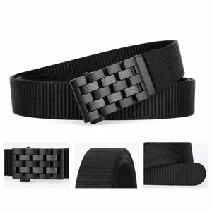 Ceinture Tactique pour Hommes en Nylon Toile Robuste Extérieur Militaire Entraînement Ceinture Avec Boucle Automatique en Alliage de Zinc