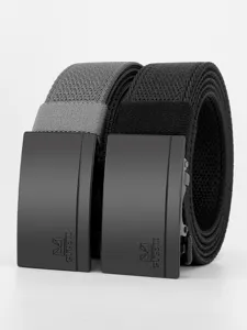 Herren Nylon geflochtener Gürtel mit automatischer Metallschließe, lässiger Outdoor Gürtel.