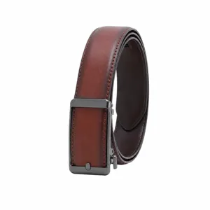 Men's Genuine Split Cowhide Leather Belt Automatic Buckle Business Casual Dress Waist Belt