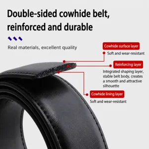 Men genuine leather belt casual business automatic buckle high quality strap main view