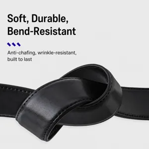Cinturón de Cuero Negro para Hombre Duradero Resistente a Rayones Cinturón Flexible Negocios