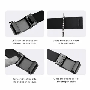 Men's leather belt with alloy auto buckle, adjustable and easy to cut for perfect fit.