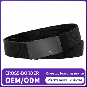 Men Tactical Woven Nylon Canvas Belt Automatic Buckle Adjustable Casual Sports Waist Belt