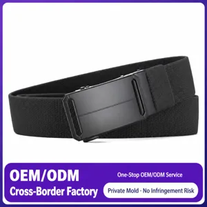 Men Tactical Belt Alloy Buckle Woven Canvas Elastic Belt Multifunctional Outdoor Sports Casual Tactical Waist Belt