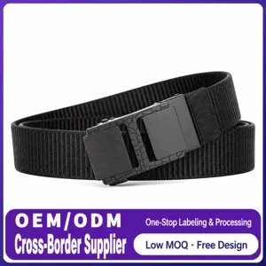 Men Tactical Belt Heavy Duty Nylon Canvas Casual Business Trousers Belt Automatic Buckle Sturdy Thickened Waistband