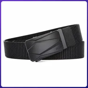 Men's Tactical Belt Woven Canvas Automatic Buckle Casual Outdoor Waist Belt Adjustable Heavy Duty Fashion Pants Belt