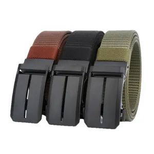 Men nylon belt automatic buckle casual business stylish trousers strap outdoor accessory