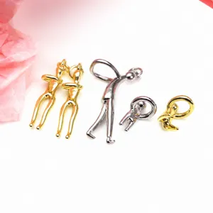 Simple Copper Zirconia Angel Baby Figure Pendant Only (Without Chain) Polished Gold Silver Human Shape Jewelry DIY Accessories