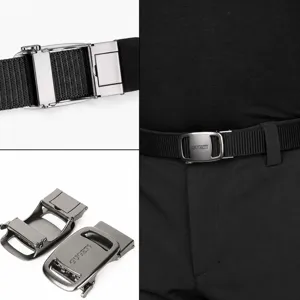 Durable men's tactical nylon belt with automatic metal buckle, perfect for outdoor sports.