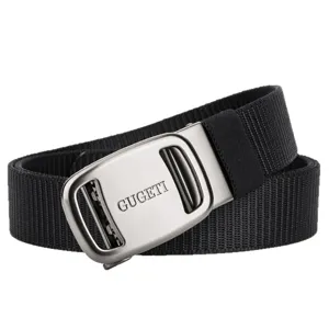 Men's outdoor sports nylon woven tactical belt with metal automatic buckle for casual wear